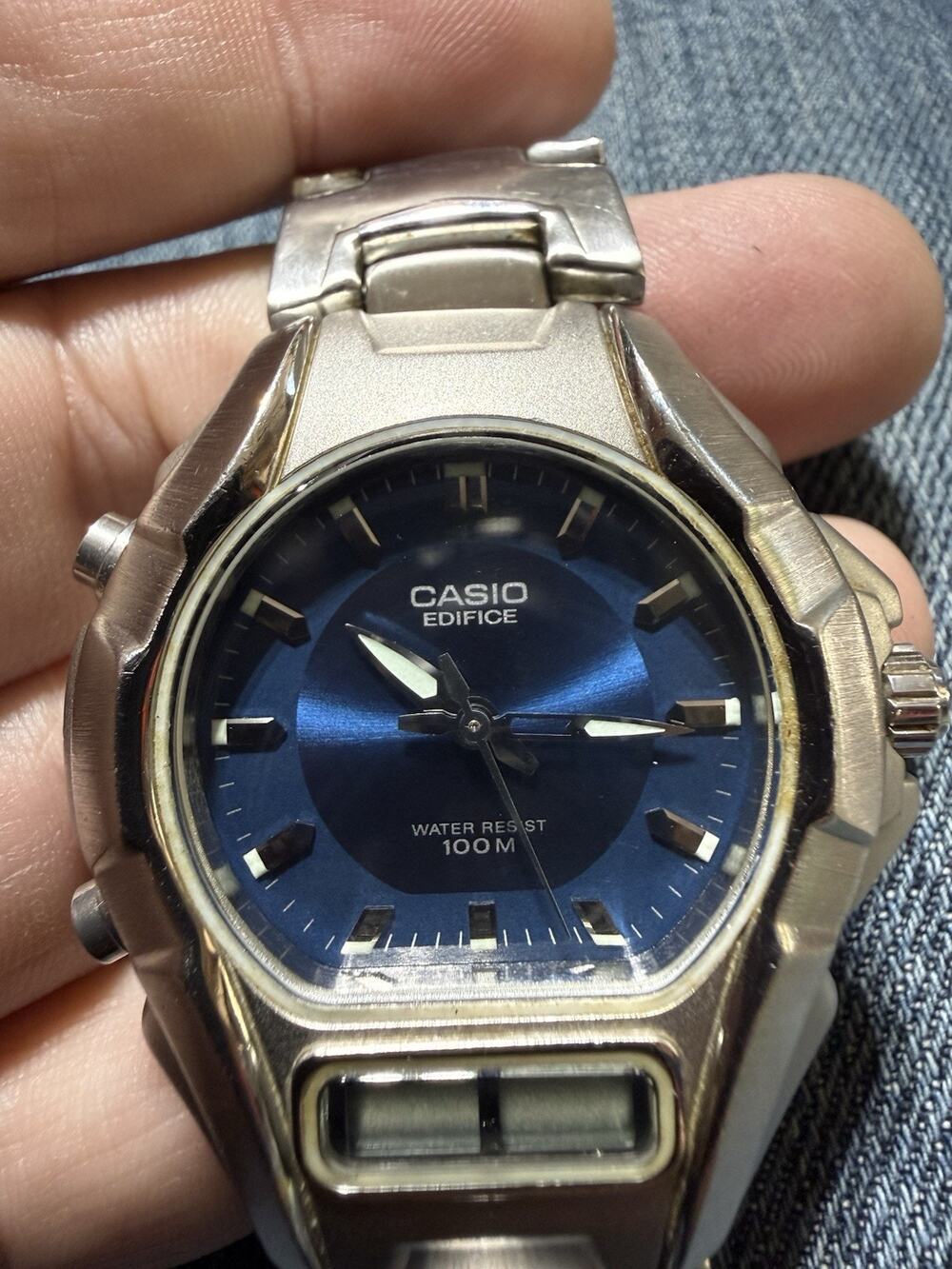 Casio Edifice Chronograph EFA-100 2318 Blue Face Untested